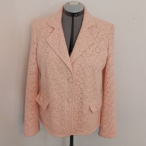 Gorgeous Embroidered Lace Peach Blazer EUC